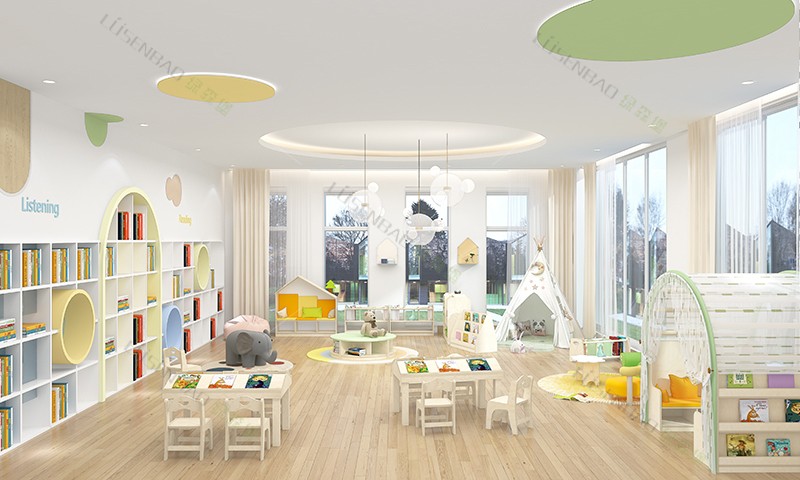 幼兒園家具樺木閱讀室組合柜 1 幼兒園家具樺木閱讀室組合柜 1